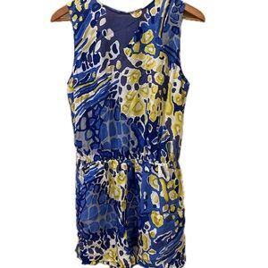 Mossique 100% silk romper. Sleeveless; shorts. Size M